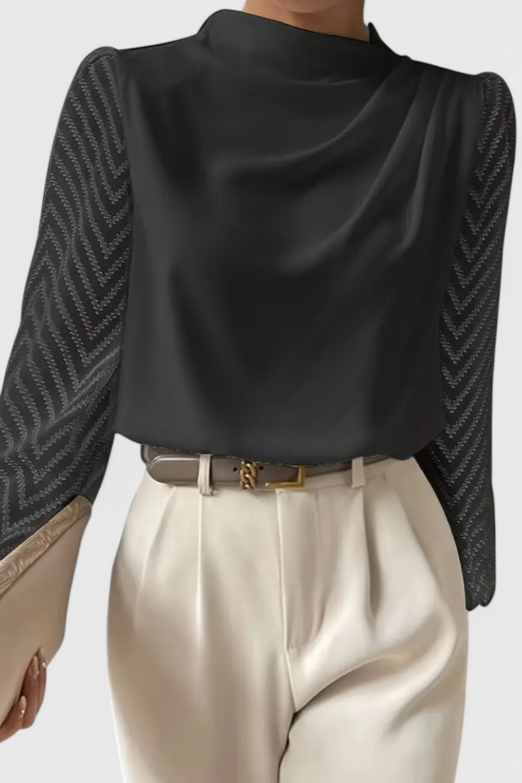 SARA| Blusa Elegante de Manga Transparente