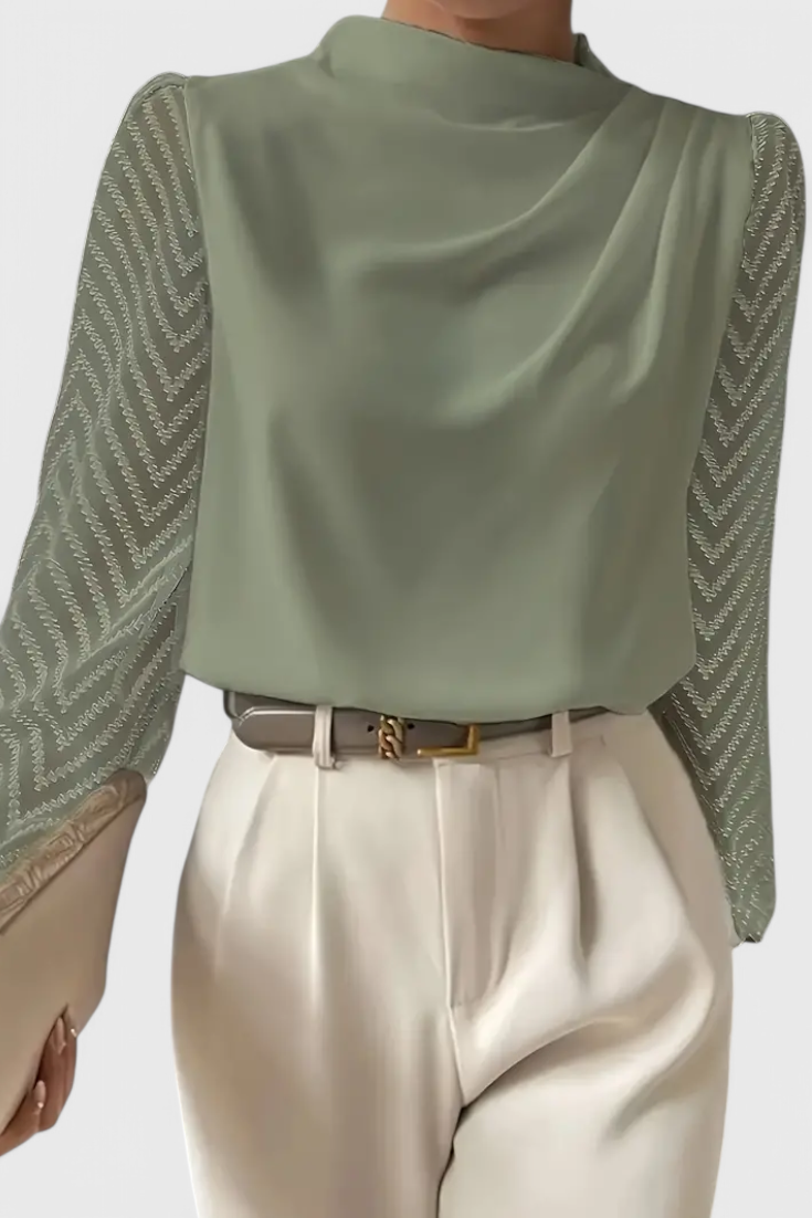 SARA| Blusa Elegante de Manga Transparente