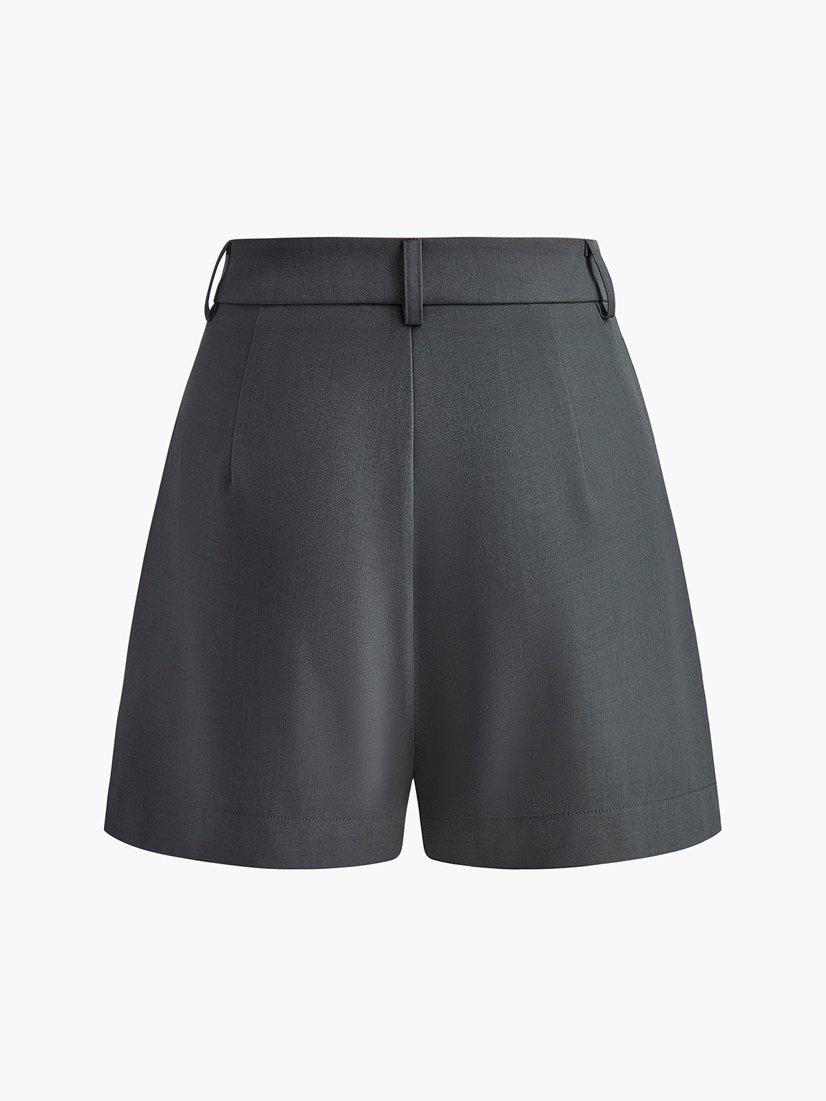 Shorts a medida para mujer - Cintura alta - Pliegues delanteros - Corte holgado - Ropa informal