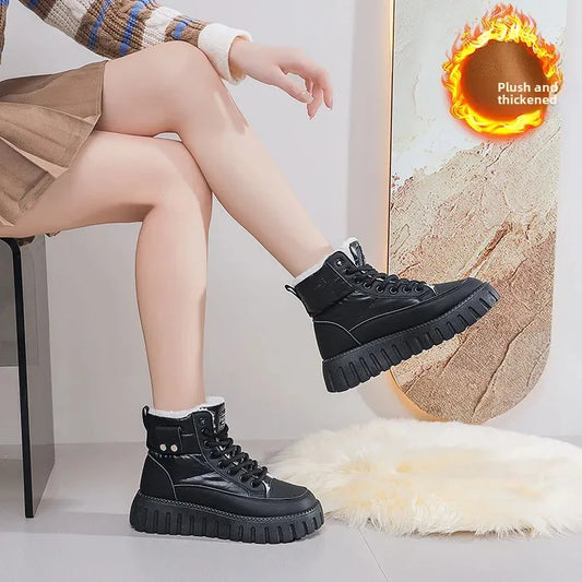 AINARA, botas de nieve impermeables- Forro de piel sintética y suela antideslizante