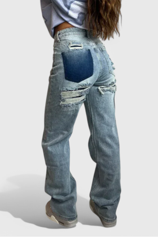 ROSA| Jeans Vintage Desgastados de Cintura Alta